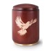 Wooden Urn (Stained Mahogany with Dove & Olive Branch Engraving)
